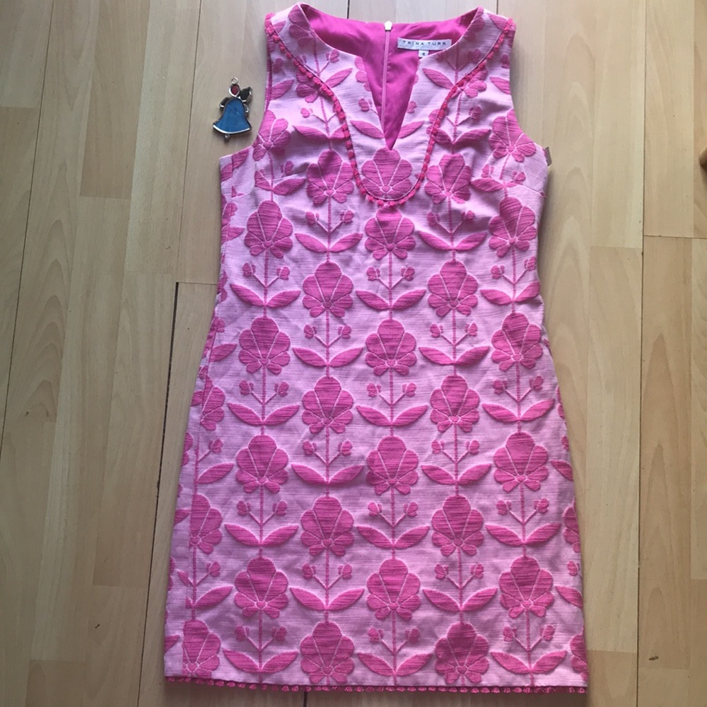 Nwot Trina Turk Pink Lemonade Dress View 2